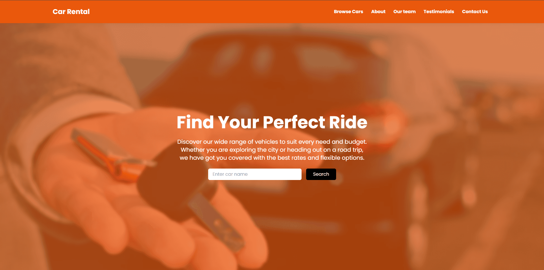 A car rental application with user authentication and booking system